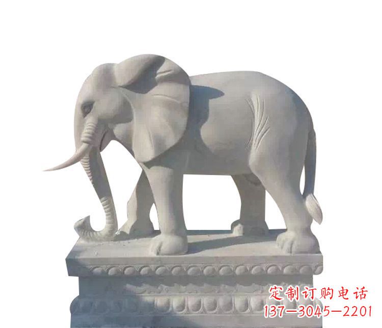 甘肃优质汉白玉大象动物石雕