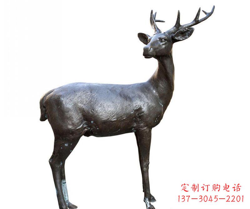 甘肃铜雕回头鹿动物雕塑