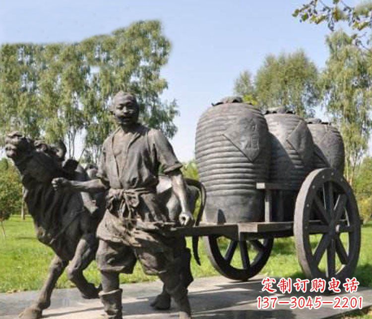 甘肃唯美牛车铜雕