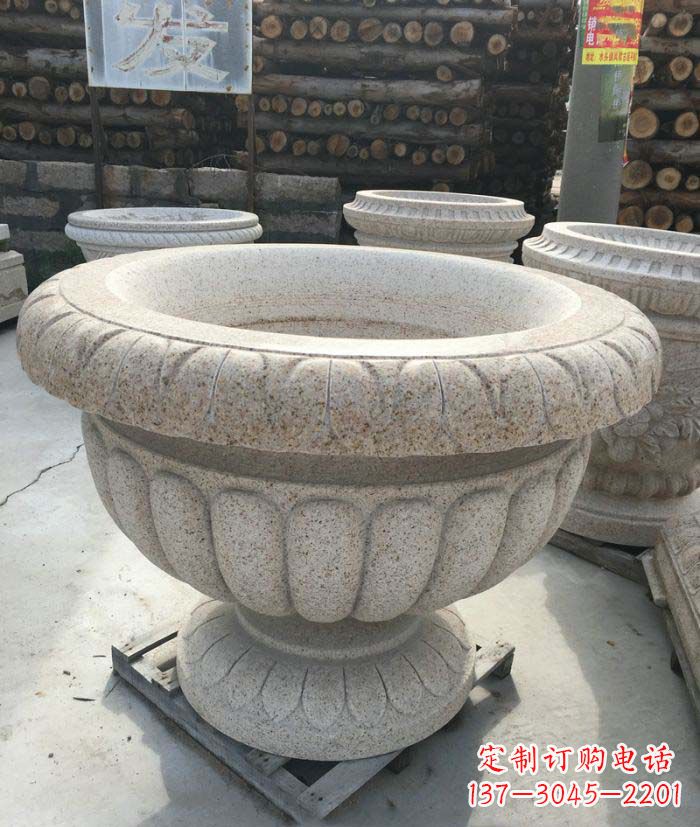 甘肃高质量大理石花盆石雕