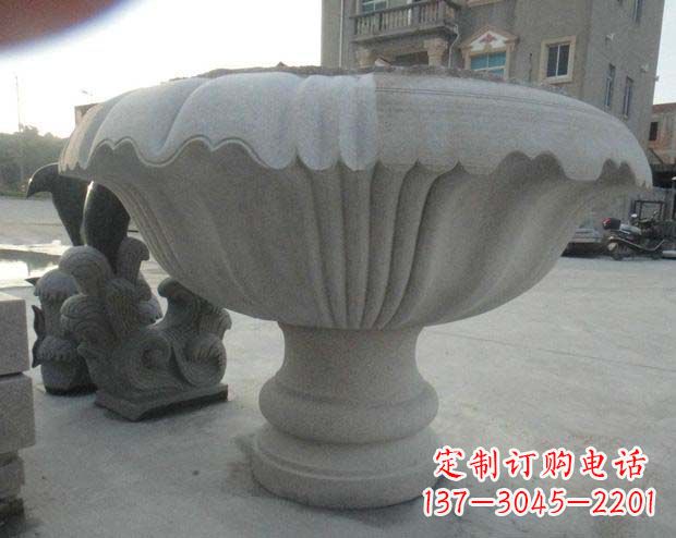 甘肃高端大理石花盆雕塑