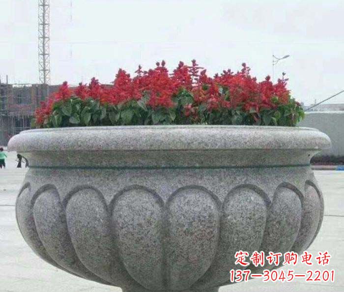 甘肃精美大理石花盆雕塑
