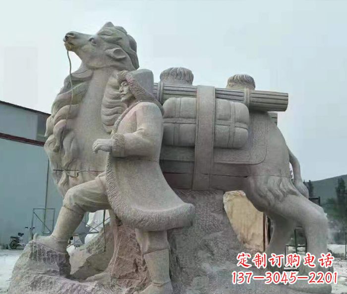甘肃公园景观大理石骆驼石雕