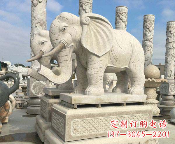 甘肃大理石招财大象雕塑