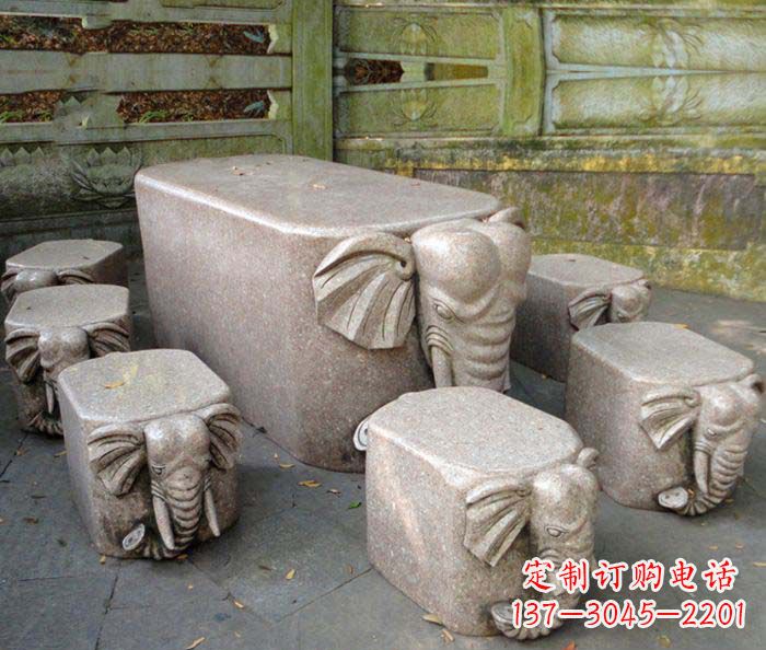 甘肃精美小象大理石雕塑