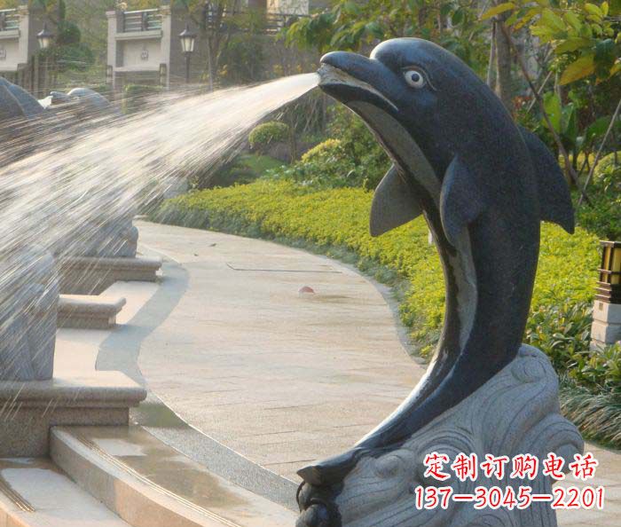 甘肃现代公园景观海豚雕塑