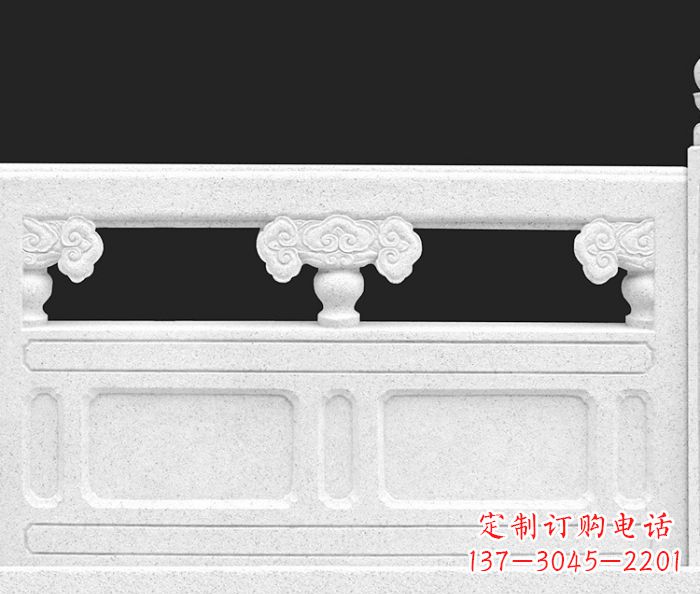 甘肃公园景观汉白玉石雕栏板 (3)