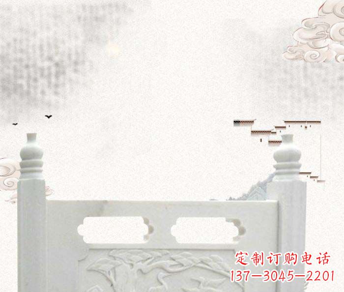 甘肃公园景观汉白玉石雕栏板