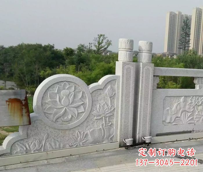 甘肃公园景观汉白玉石雕栏板 (4)