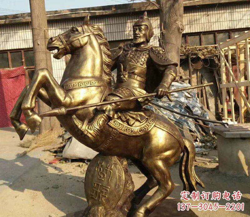 甘肃高雅精美的骑马铜雕