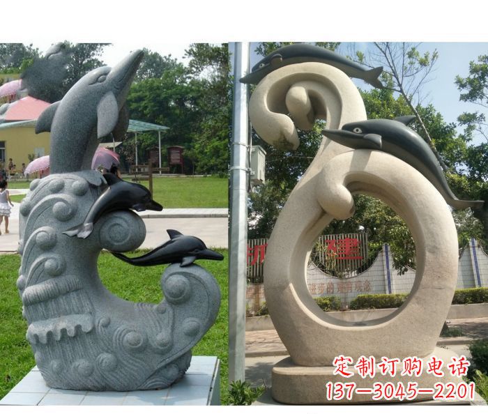 甘肃海豚雕塑,让你的公园景观更加优美缤纷