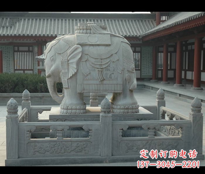 甘肃公园景观驮宝大象石雕
