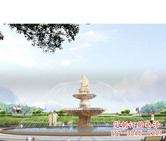 甘肃精美玉鲤鱼雕塑 精良景观装置