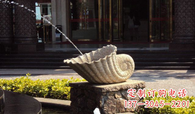 甘肃优雅的蜗牛喷泉石雕