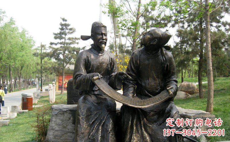 甘肃传承经典,定制古典唐代人物小品铜雕