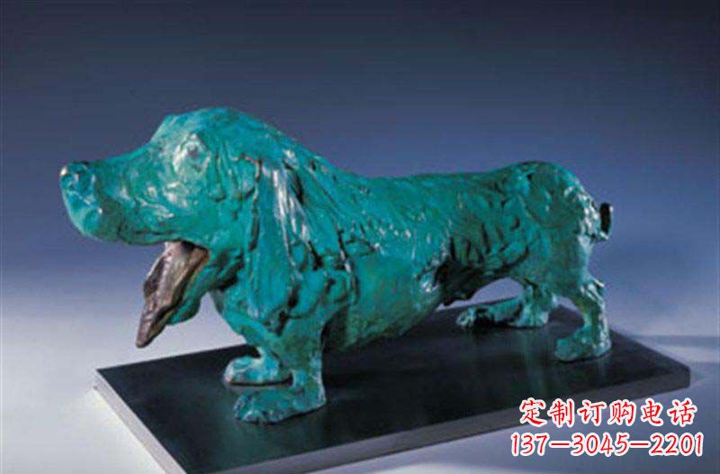 甘肃柯基狗铜雕艺术品