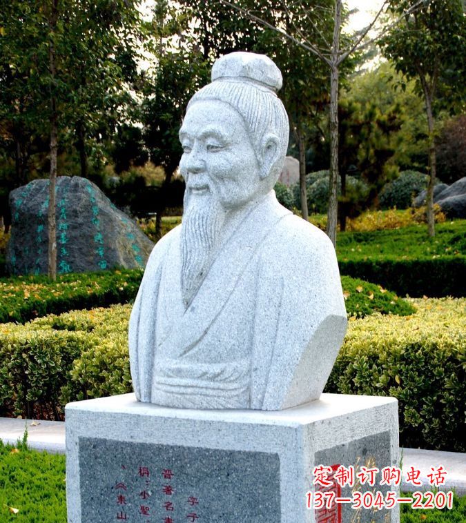 甘肃以历史名人头像捕捉历史文脉——由中领雕塑定制的王献之石雕头像