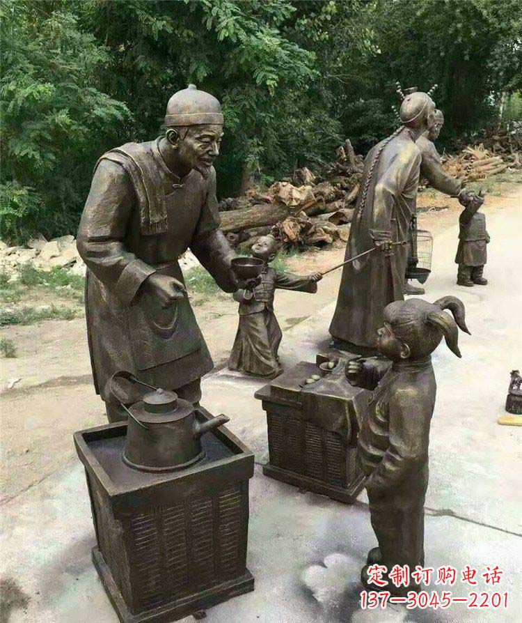 甘肃精美可爱的小女孩铜雕