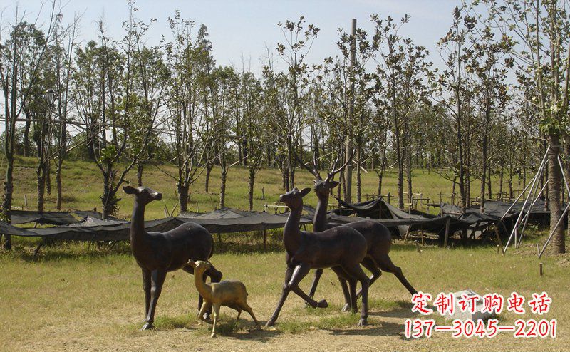 甘肃优雅雕塑-梅花鹿铜雕
