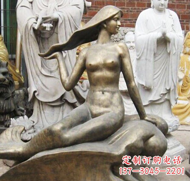 甘肃精美铜质美人鱼雕塑