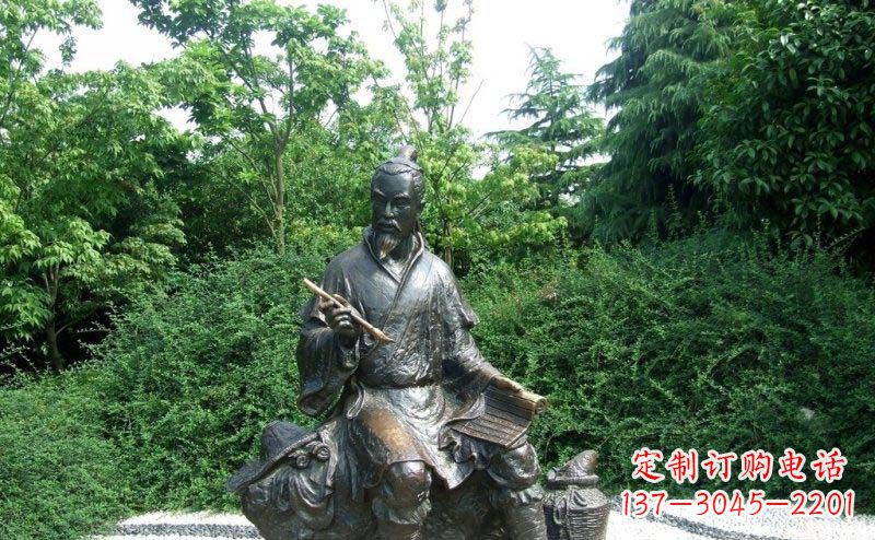 甘肃传统风情渔翁铜雕