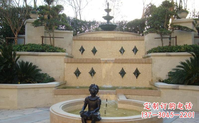 甘肃西方风尚小女孩铜雕