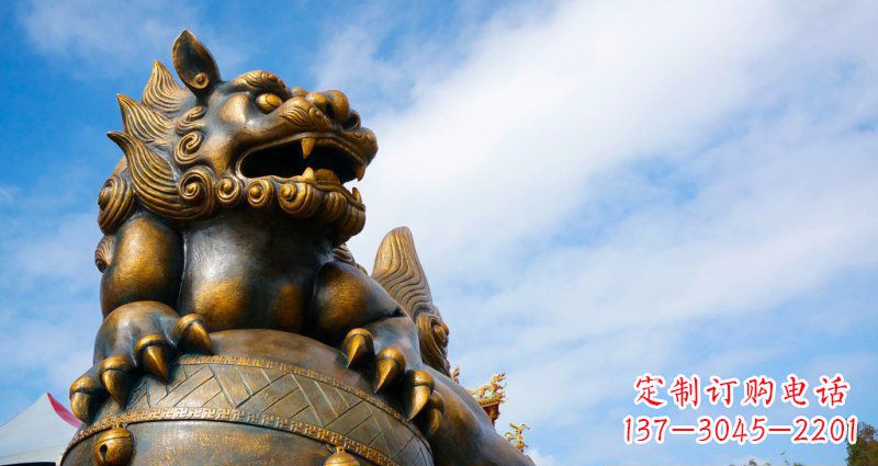 甘肃大型铜雕狮子景观装置