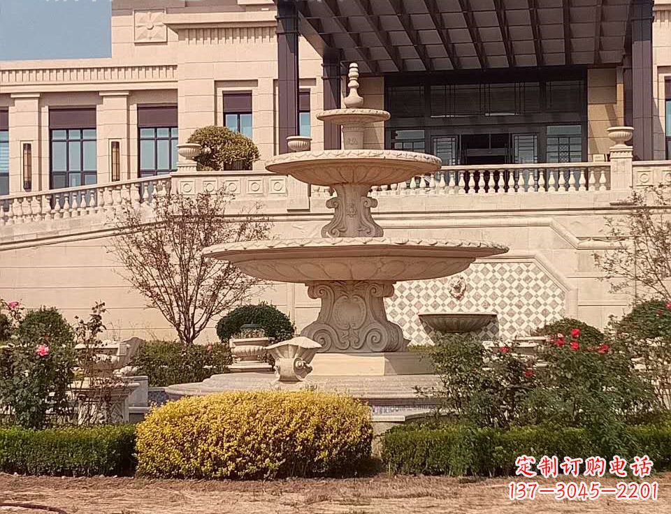 甘肃中领雕塑定制精美喷泉鱼石雕