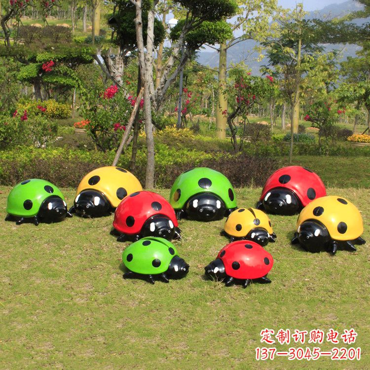 甘肃公园七星瓢虫-园林幼儿园动物雕塑摆件