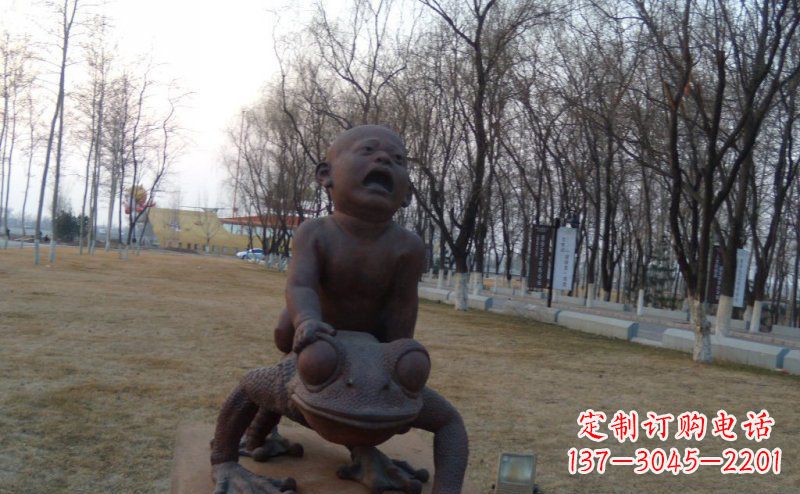 甘肃中领雕塑铸造的可爱萌趣青蛙铜雕