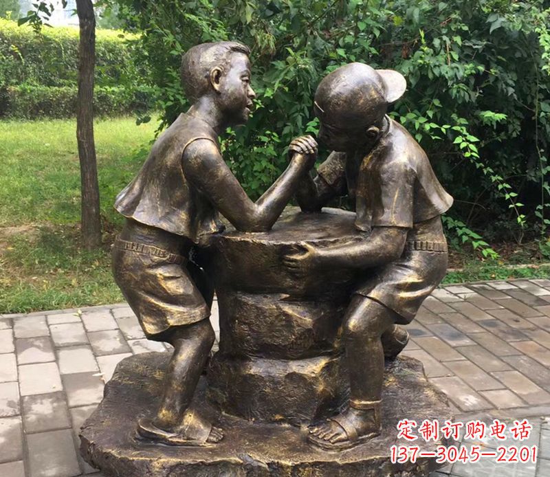 甘肃童心盎然儿童铜雕
