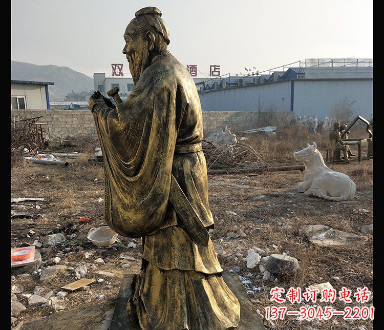 甘肃铜铸孔子雕塑,传承中华民族精神文化