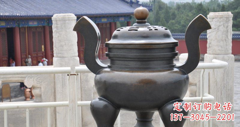 甘肃高雅香炉铜雕,景观雕塑装置