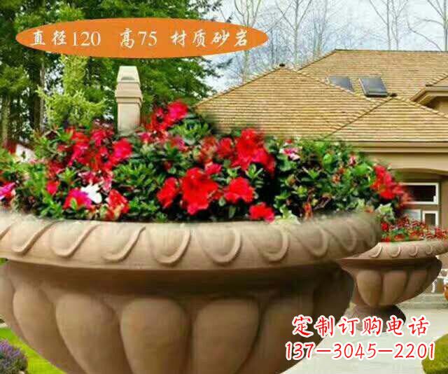 甘肃高端砂岩花盆雕塑