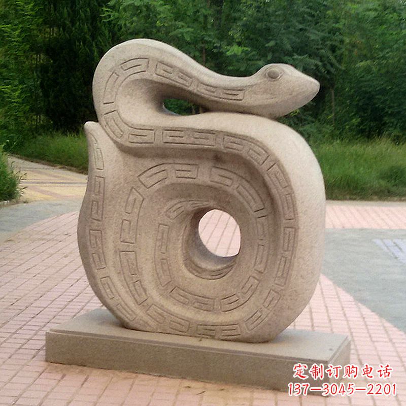 甘肃砂岩动物蛇雕塑