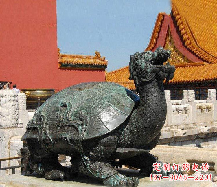 甘肃精美铜雕龙龟,给你公园独特色彩