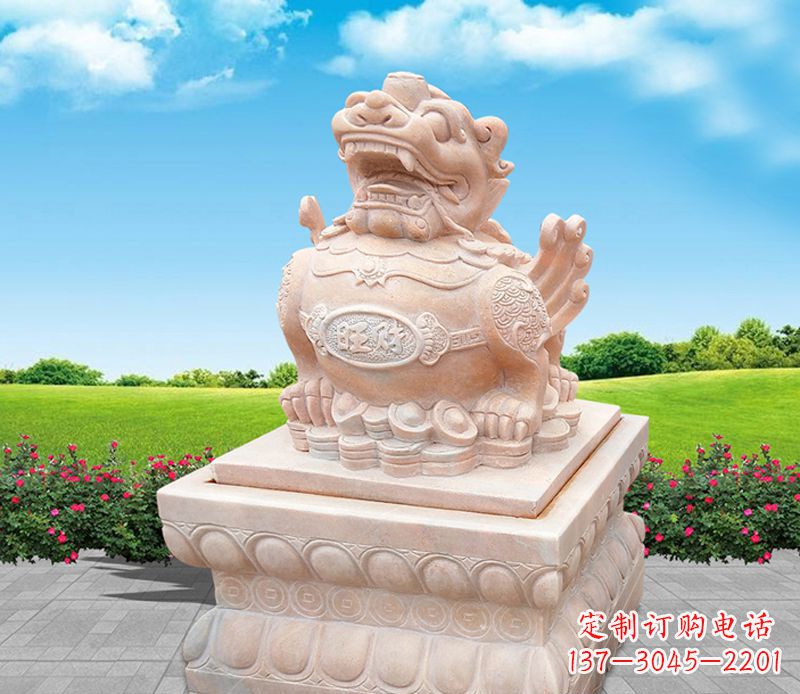 甘肃公园神兽旺财貔貅石雕