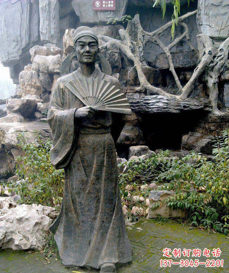 甘肃公园诗人杜甫古代人物铜雕