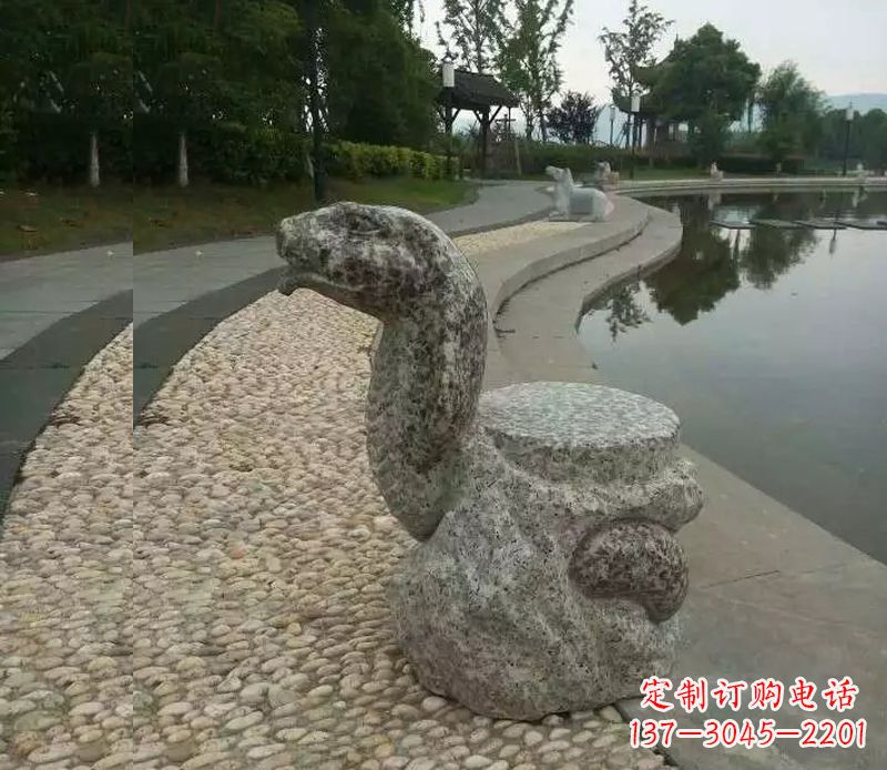 甘肃中领雕塑-十二生肖蛇石雕