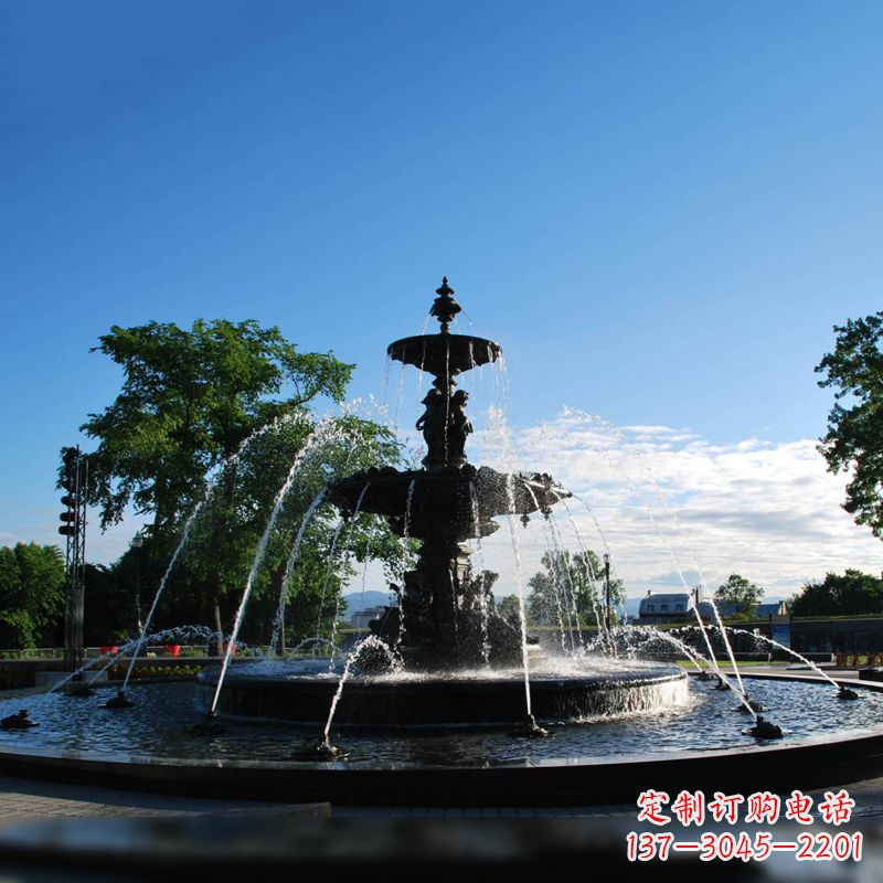 甘肃精美喷泉雕塑,点缀公园美景