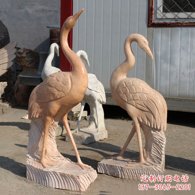 甘肃精美雕刻仙鹤景观石雕