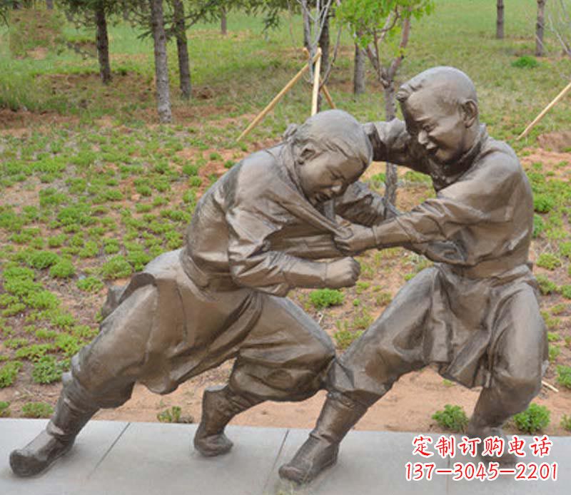 甘肃精致雕塑小男孩铜雕