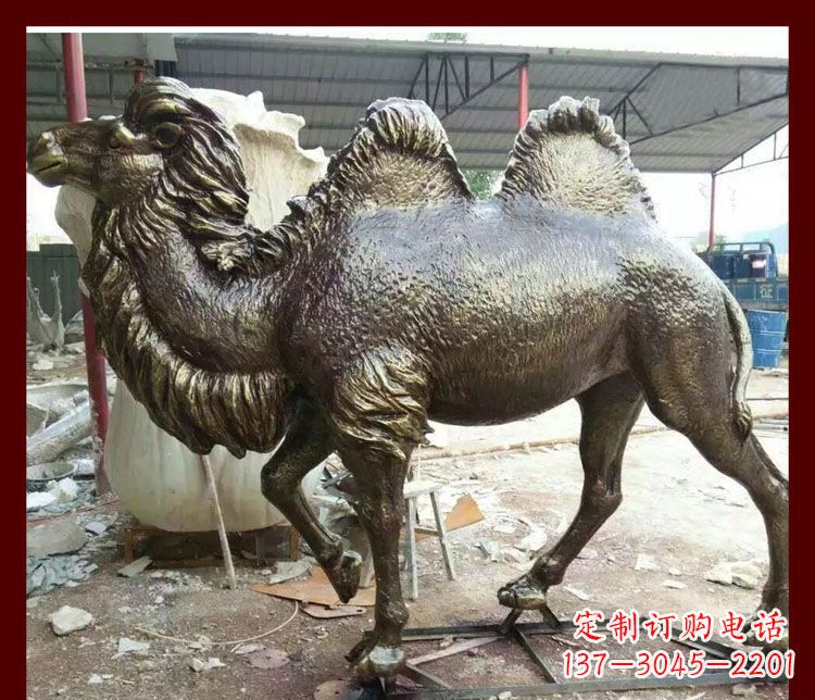 甘肃双峰骆驼铜雕塑,精美绝伦