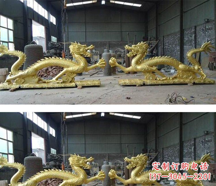 甘肃公园双龙戏珠铜雕