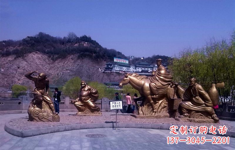 甘肃精美铜雕唐僧师徒小品