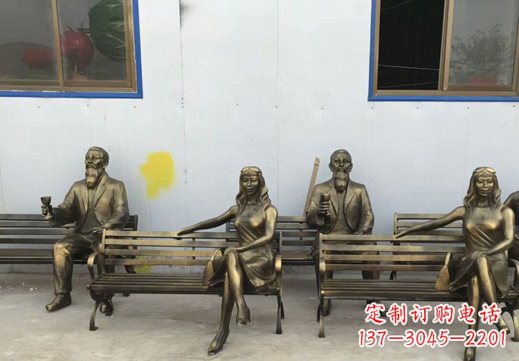 甘肃唯美女性铜雕美女长椅