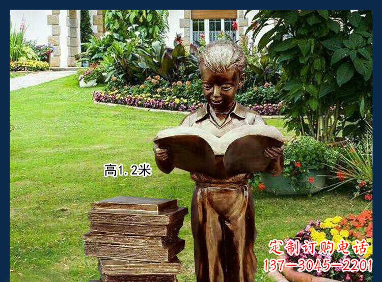 甘肃公园铜雕西方美女看书人物雕塑