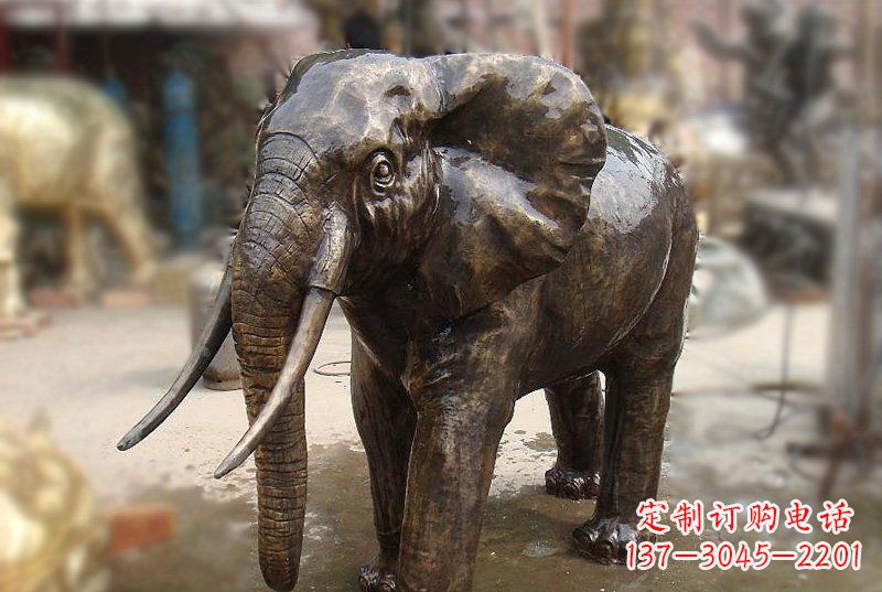 甘肃优雅而典雅的铜质大象雕塑