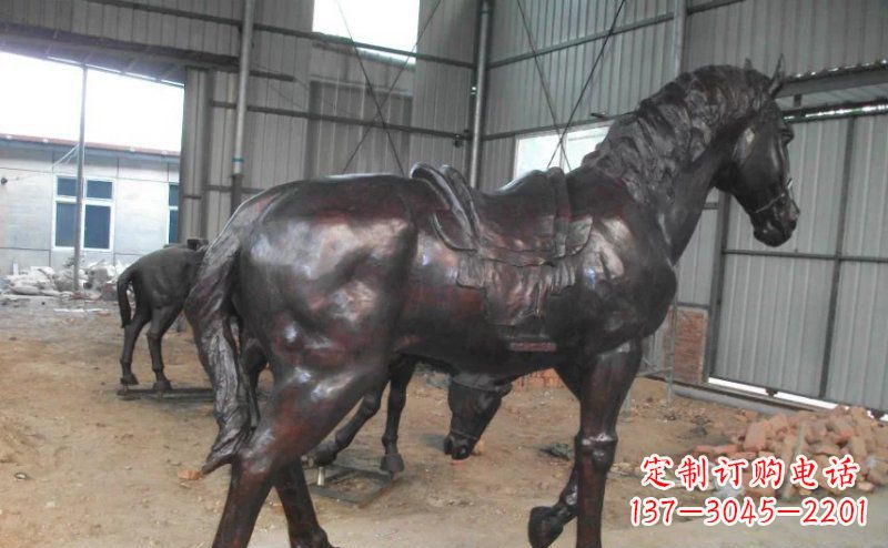 甘肃公园铜马动物铜雕