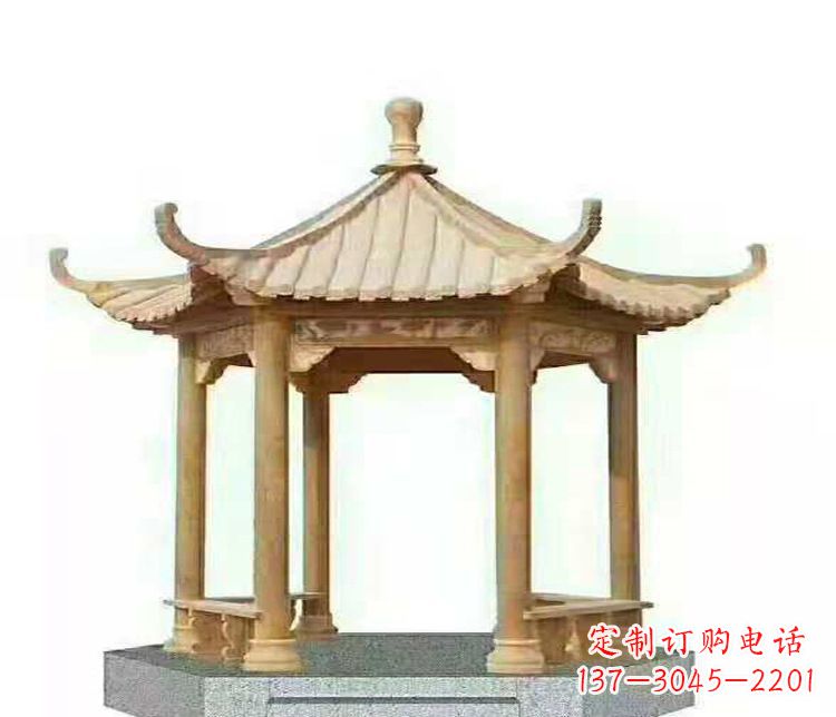 甘肃晚霞凉亭石雕